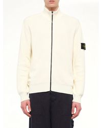Stone Island - 5100126 Ribbed Cotton Zip-Up Cardigan - Lyst