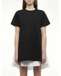 Sacai - X Poplin X Cotton Jersey Dress, 100% Polyester - Lyst