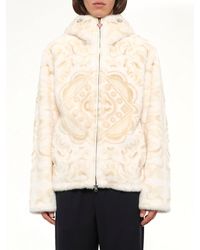 CASABLANCA - Carpet Print Faux Fur Hoodie - Lyst