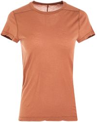 Rick Owens - Cropped Level T-Shirt, Round Neck, Short Sleeves, Henna, 100% Cotton - Lyst