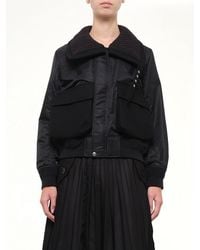 Sacai - Runway Nylon Twill X Wool Melton Blouson - Lyst