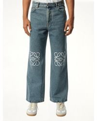 Loewe - Anagram Baggy Jeans Af, 100% Cotton - Lyst