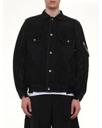 Sacai - Denim X Nylon Twill Jacket - Lyst