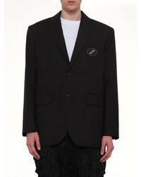 we11done - Oversized Suit Logo Blazer - Lyst