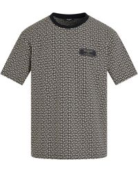 Balmain - Monogram Jacquard Signature Label T-Shirt, Short Sleeves, Ivory/, 100% Cotton, Size: Medium - Lyst