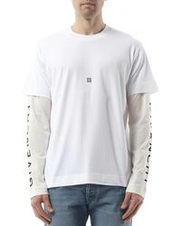 Givenchy - Multi Layer Jersey Long Sleeve T-Shirt, 100% Cotton, Size: Small - Lyst