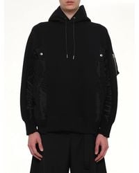 Sacai - Sponge Sweat X Nylon Twill Hoodie - Lyst