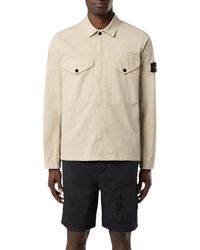 Stone Island - Supima Cotton Overshirt, Long Sleeves, 100% Cotton, Size: Medium - Lyst