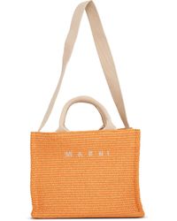Marni - Raffia Small Shopping Bag, , 100% Cotton - Lyst