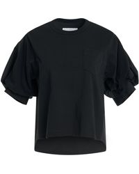 Sacai - X Cotton Poplin X Cotton Jersey T-Shirt, , 100% Cotton - Lyst