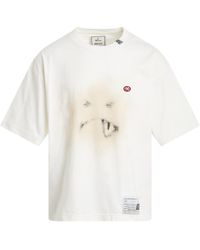 Maison Mihara Yasuhiro - Sad Face Printed T-Shirt, Round Neck, Short Sleeves, , 100% Cotton - Lyst