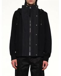 Sacai - Sponge Sweat X Grosgrain Hoodie - Lyst