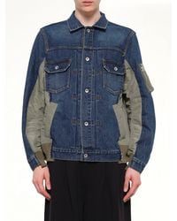Sacai - Denim X Nylon Twill Jacket - Lyst