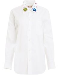 Marni - Sequined Collar Cotton Shirt, Long Sleeves, Lily, 100% Cotton - Lyst