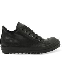 Rick Owens - Mono Colour Low Sneaks Sneakers, 100% Cotton - Lyst