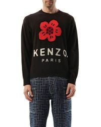 KENZO - Knit Boke Flower Placed Sweater, Long Sleeves, 100% Wool, Size: Medium - Lyst