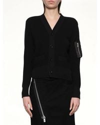 Sacai - Nylon Twill X Cotton Knit Cardigan - Lyst