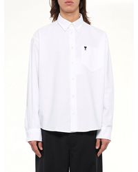 Ami Paris - Embroidered Ami De Coeur Boxy Fit Shirt - Lyst