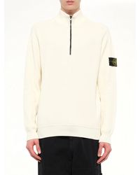 Stone Island - 5100124 Ribbed Cotton Half-Zip Sweater - Lyst