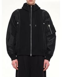 Sacai - Sponge Sweat X Nylon Twill Hoodie - Lyst