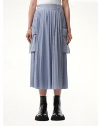 Sacai - Cotton Poplin Stripe Skirt, 100% Cotton - Lyst