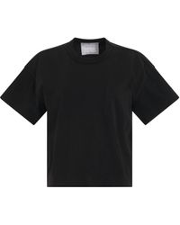 Sacai - S Cotton Jersey T-shirt With Pocket In Black - Lyst