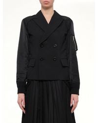 Sacai - Suiting X Nylon Twill Jacket - Lyst