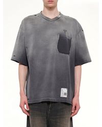 Maison Mihara Yasuhiro - Sun Faded V Neck T-Shirt - Lyst