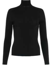 Balenciaga - 'Fitted Rib Turtleneck Knitwear, Long Sleeves, , 100% Polyester, Size: Small - Lyst
