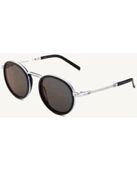 Hublot - Matte Rounded Sunglasses With Mirror Lens - Lyst