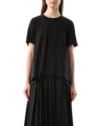 Sacai - X Cotton Poplin X Cotton Jersey T-Shirt, Short Sleeves, 100% Cotton - Lyst