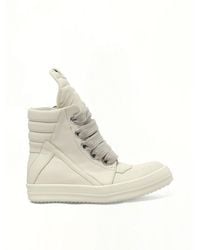 Rick Owens - Jumbolace Geobasket Sneakers, 100% Calf Leather - Lyst