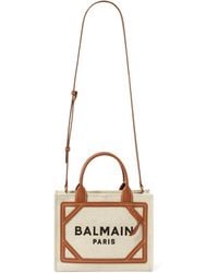 Balmain - B-Army Small Canvas Shopper Bag, 100% Cotton - Lyst
