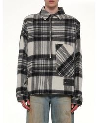 we11done - Check Anorak Wool Shirt - Lyst