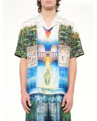 CASABLANCA - Trompe L'Oeil Cuban Collar Ss Shirt - Lyst