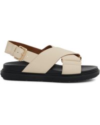 Marni - Fussbett Criscross Sandals, Silk, 100% Calf Leather - Lyst