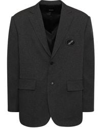 we11done Charcoal Oversized Suit Logo Blazer in Black | Lyst