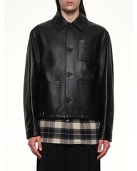 Loewe - Leather Workwear Jacket - Lyst