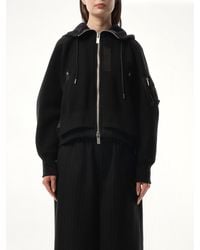 Sacai - X Sponge Sweat X Nylon Twill Zip Hoodie, Long Sleeves, 100% Cotton - Lyst