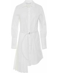 Off-White c/o Virgil Abloh - Corporate Plisse Shirt Dress, Long Sleeves, 100% Cotton - Lyst
