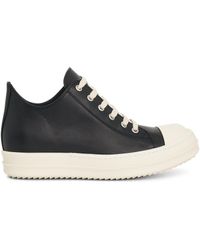 Rick Owens - Washed Calf Low Top Sneakers, /Milk, 100% Rubber - Lyst
