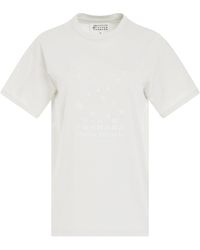 Maison Margiela - Scattered Numeric Logo T-Shirt, Short Sleeves, Off, 100% Cotton - Lyst