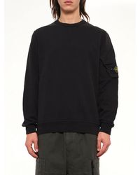 Stone Island - 6100015 Brushed Cotton Sleeve Pocket Sweatshirt - Lyst