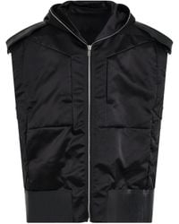 Rick Owens - Lido Sleeveless Zip Vest With Hood, , 100% Calf Leather - Lyst