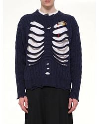 Doublet - Rib Cage Cable Knit Pullover - Lyst
