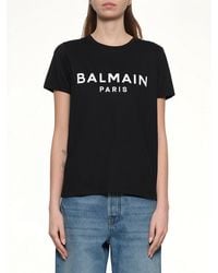 Balmain - Flocked Paris T-shirt - Lyst