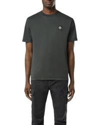 Stone Island - 'Logo Patch T-Shirt, Short Sleeves, Lead, 100% Cotton, Size: Small - Lyst