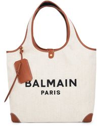 Balmain - B-Army Grocery Bag, Natural/, 100% Cotton - Lyst
