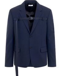 Off-White c/o Virgil Abloh - Off- Buckleup Techwool Slim Fit Jacket Blazer, Long Sleeves, , 100% Cotton - Lyst