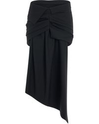 Off-White c/o Virgil Abloh - Off- Bow Wool Draped Mini Skirt, , 100% Polyester - Lyst